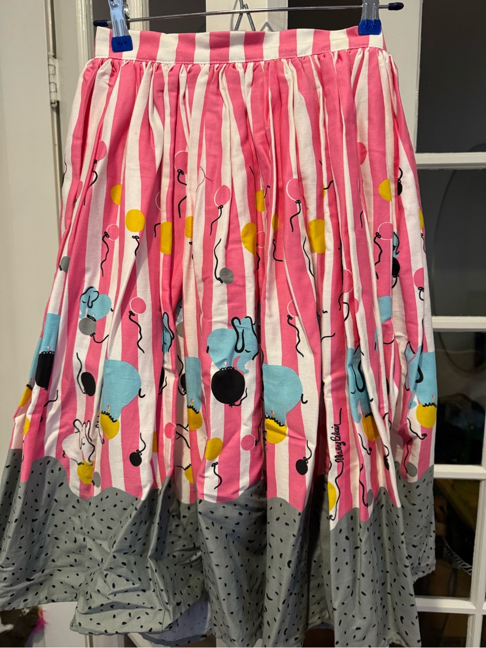 Vintage inspired elephant print Mary Blair skirt